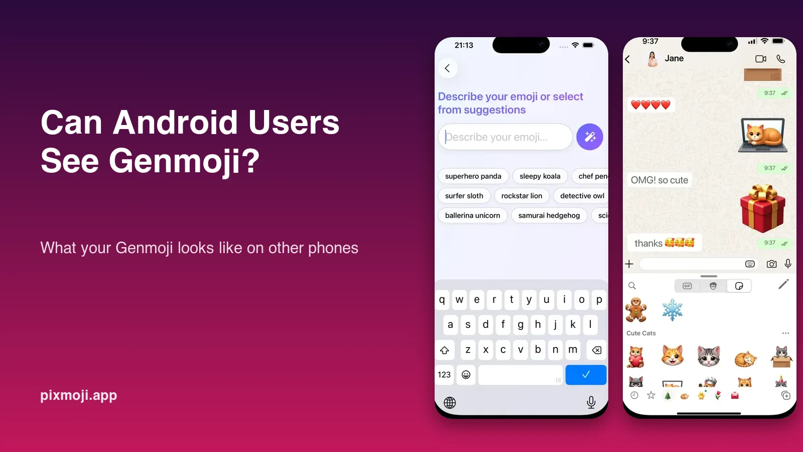 Can Android users see Genmoji, and what a Genmoji looks like on other phones