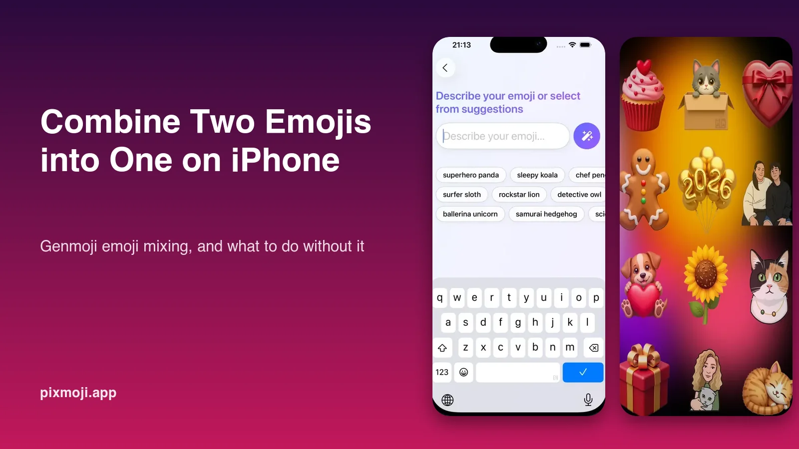 How to combine two emojis into one on iPhone