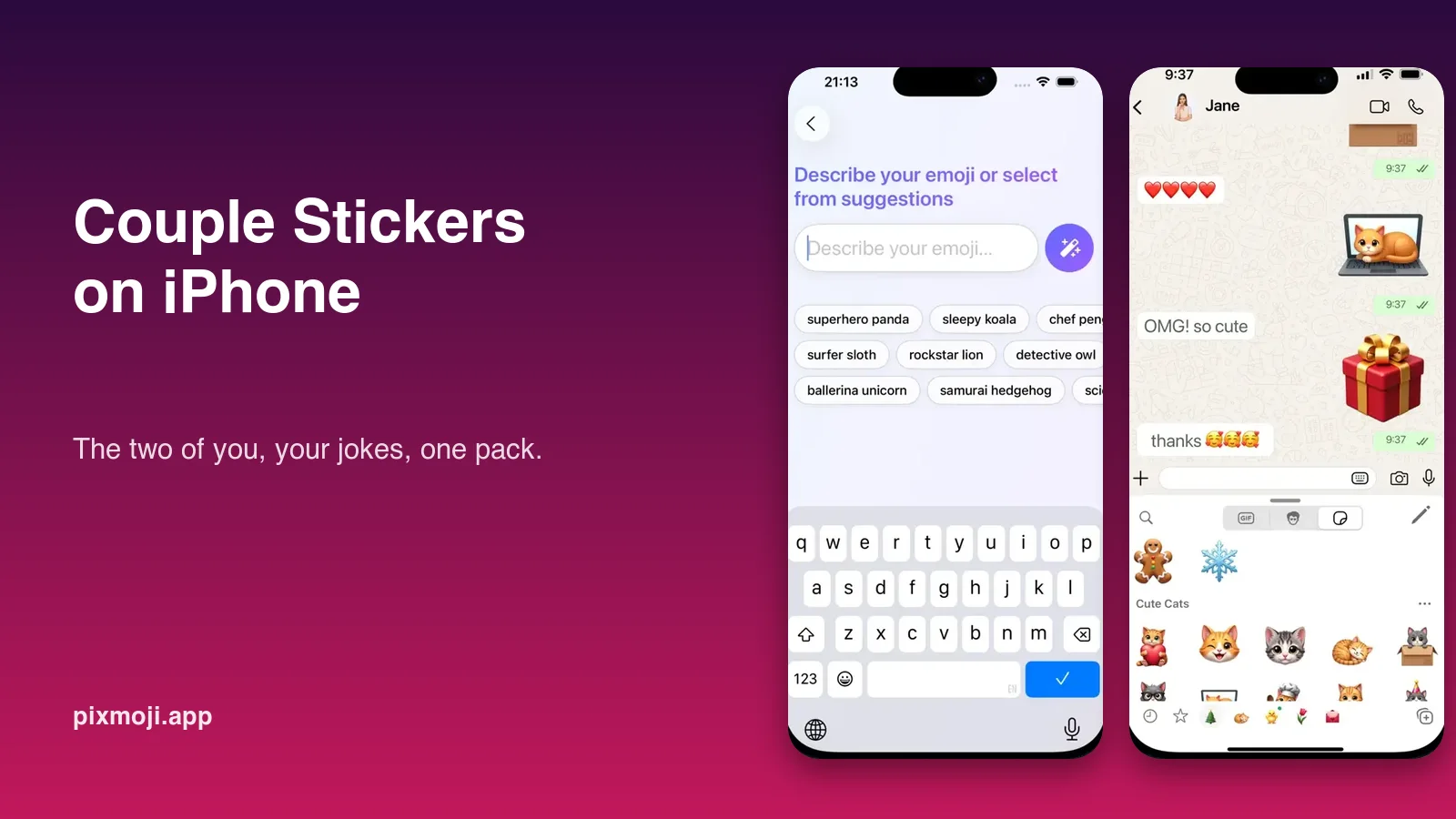 How to make couple stickers on iPhone for your partner's chat