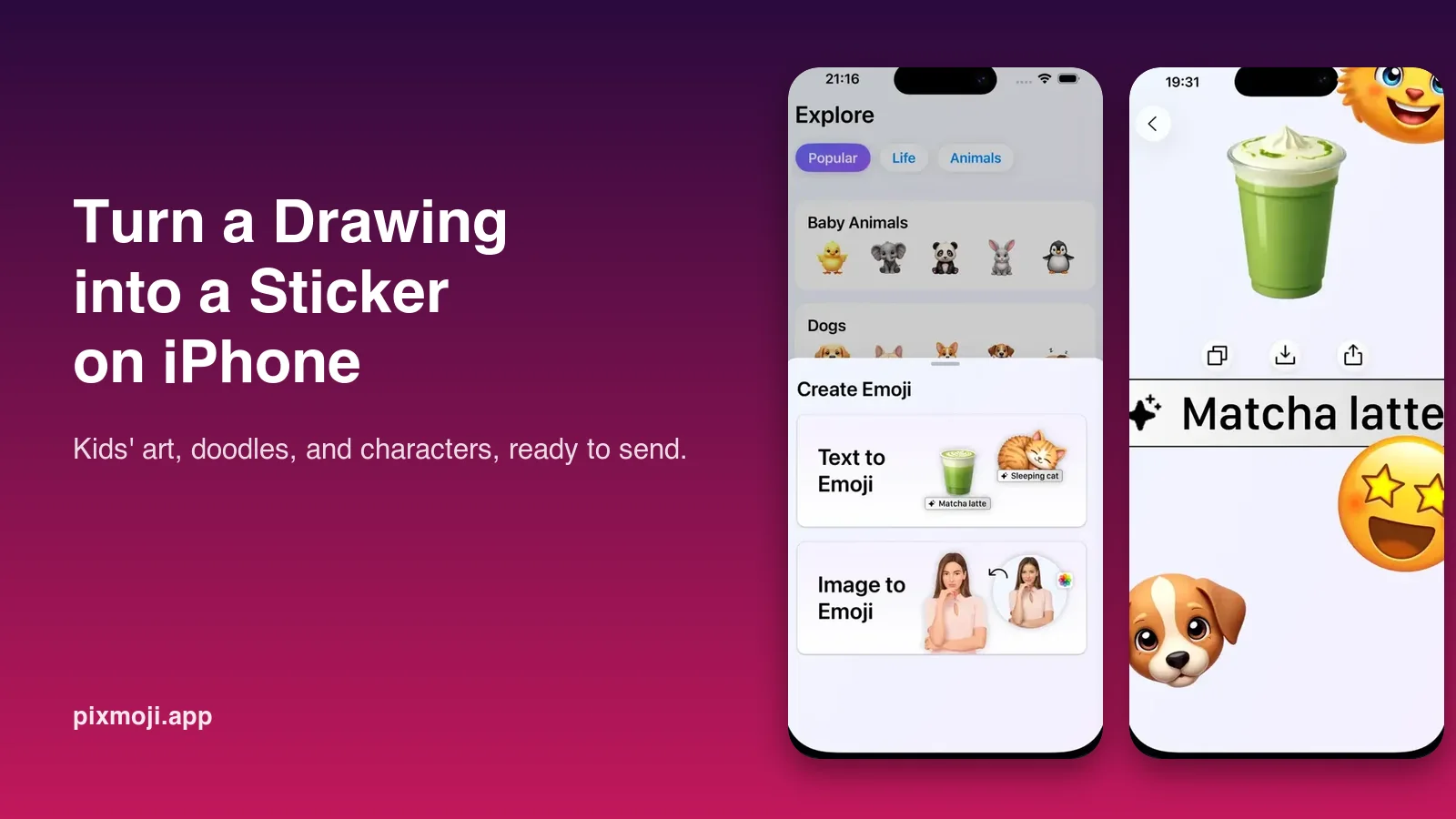 How to turn a drawing into a sticker on iPhone, including kids' art